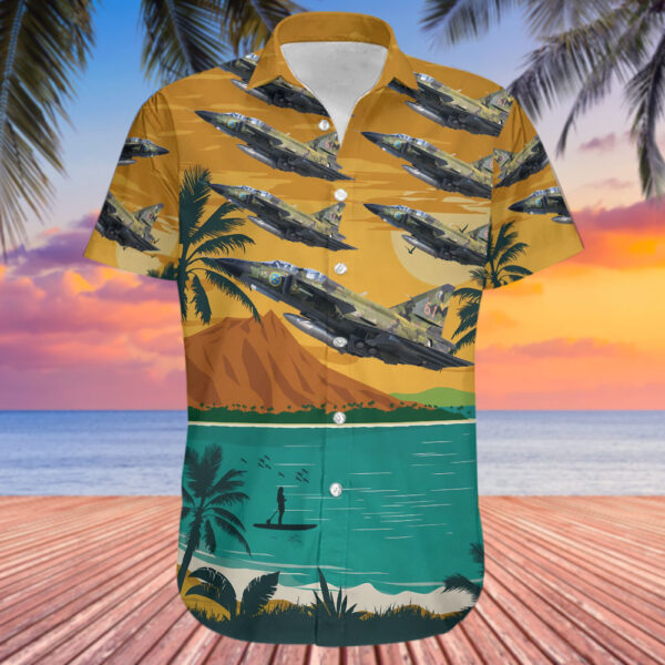 Saab Sk37E Viggen Swedish Air Force Historic Flight Hawaiian Shirt