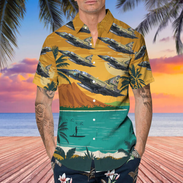 Saab Sk37E Viggen Swedish Air Force Historic Flight Hawaiian Shirt