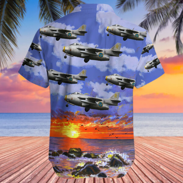 Saab J-29F Tunnan Swedish Air Force Historic Flight Hawaiian Shirt