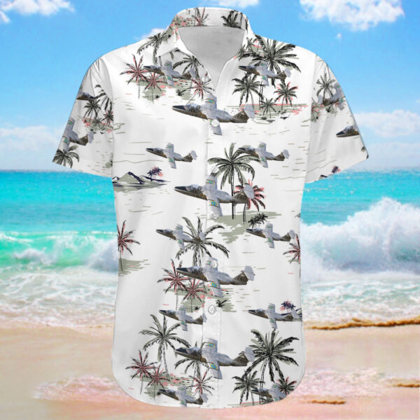 Saab Sk60E Swedish Air Force Historic Flight Hawaiian Shirt