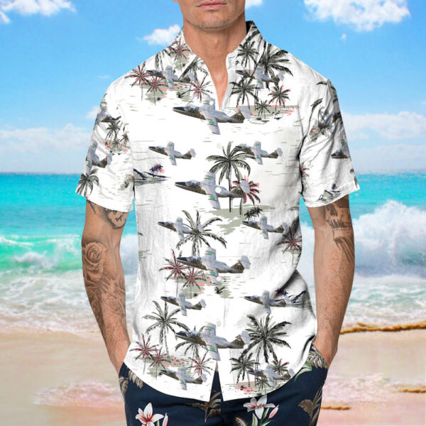 Saab Sk60E Swedish Air Force Historic Flight Hawaiian Shirt
