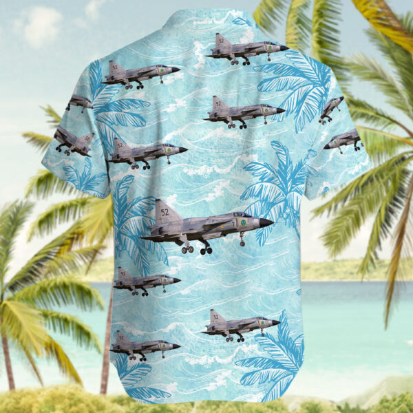 Saab AJS37 Viggen Swedish Air Force Historic Flight Hawaiian Shirt