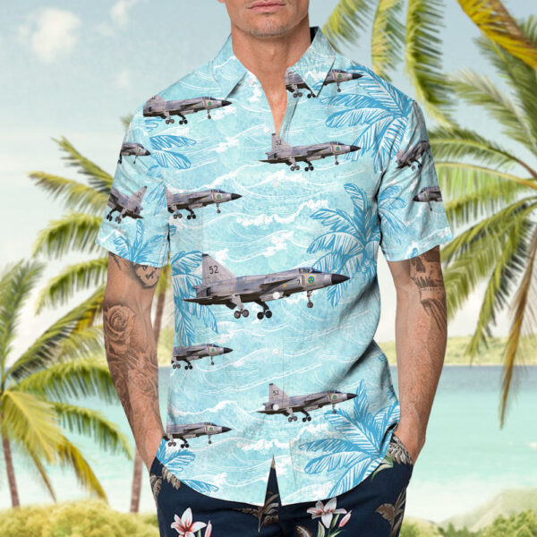 Saab AJS37 Viggen Swedish Air Force Historic Flight Hawaiian Shirt