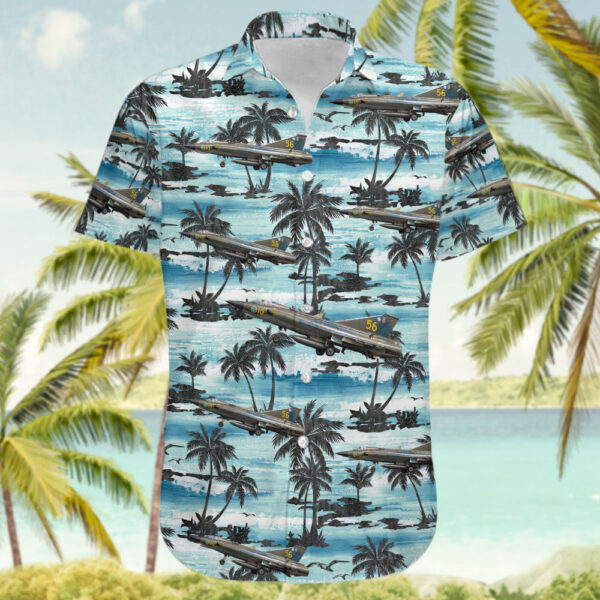 Saab J-35J Draken Swedish Air Force Historic Flight Hawaiian Shirt