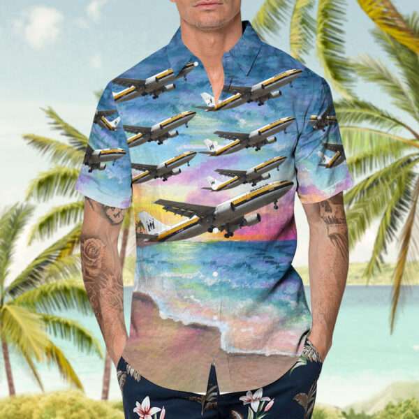 Airbus A300B4-605R Monarch Airlines Hawaiian Shirt Airbus A300B4-605R Monarch Airlines Hawaiian Shirt