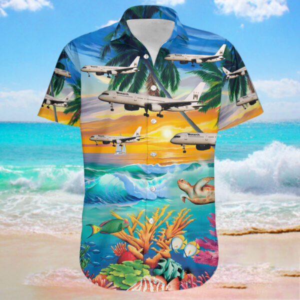 Boeing 757-2Y0 Monarch Airlines Hawaiian Shirt Boeing 757-2Y0 Monarch Airlines Hawaiian Shirt