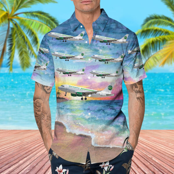 Airbus A319-111 Germania Hawaiian Shirt Airbus A319-111 Germania Hawaiian Shirt