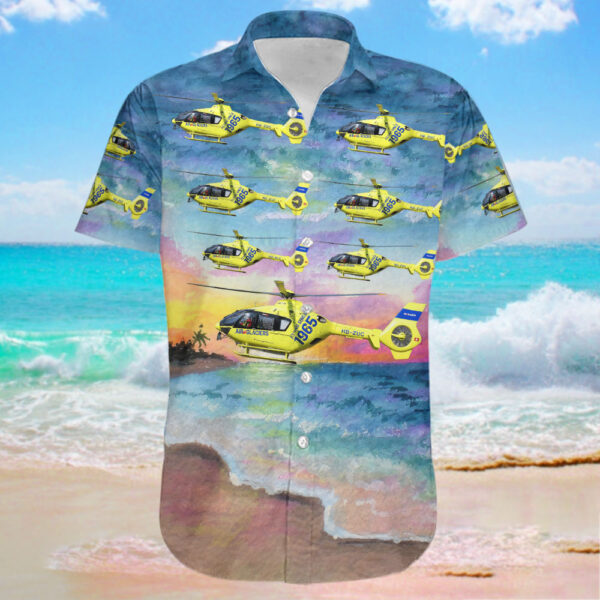 Eurocopter EC 135T2+ Air-Glaciers Hawaiian Shirt Eurocopter EC 135T2+ Air-Glaciers Hawaiian Shirt