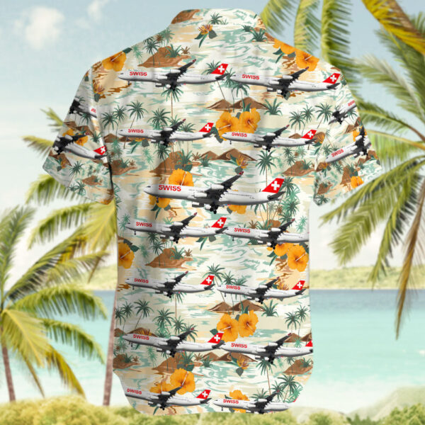 Airbus A340-313X Swiss Hawaiian Shirt Airbus A340-313X Swiss Hawaiian Shirt