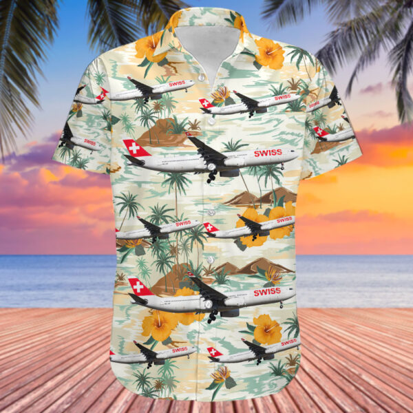 Airbus A330-343 Swiss Hawaiian Shirt Airbus A330-343 Swiss Hawaiian Shirt