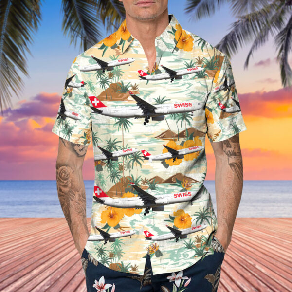 Airbus A330-343 Swiss Hawaiian Shirt Airbus A330-343 Swiss Hawaiian Shirt