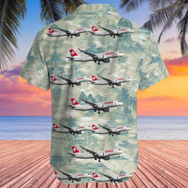 Bombardier CSeries CS300 Swiss Hawaiian Shirt Bombardier CSeries CS300 Swiss Hawaiian Shirt