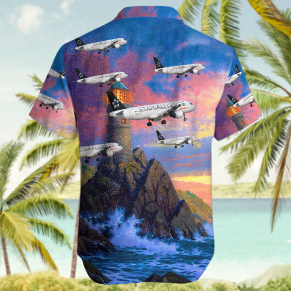 Airbus A320-214 Swiss Hawaiian Shirt Airbus A320-214 Swiss Hawaiian Shirt