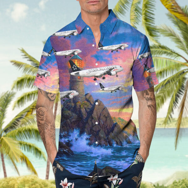 Airbus A320-214 Swiss Hawaiian Shirt Airbus A320-214 Swiss Hawaiian Shirt