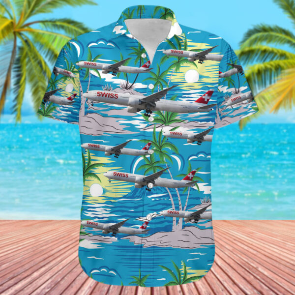 Boeing 777-3DEER Swiss Hawaiian Shirt Boeing 777-3DEER Swiss Hawaiian Shirt