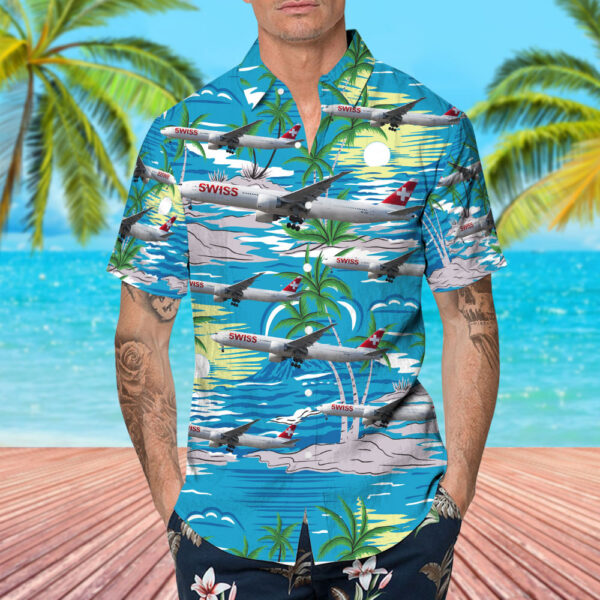 Boeing 777-3DEER Swiss Hawaiian Shirt Boeing 777-3DEER Swiss Hawaiian Shirt