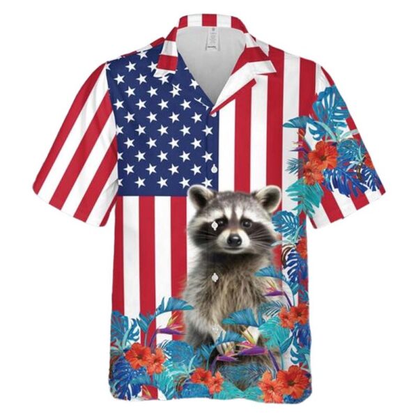 4th of July Racoon Hawaiian Shirt Outfit 4th of July Racoon Hawaiian Shirt Outfit