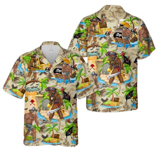Bigfoot Pirate Hawaiian Shirt Man