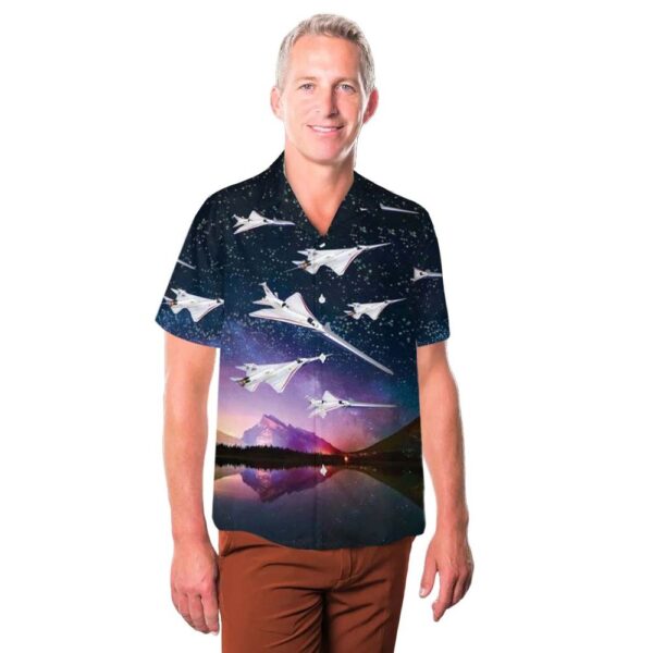 NASA X-59 Aircraft Button Up Hawaiian Shirt NASA X-59 Aircraft Button Up Hawaiian Shirt
