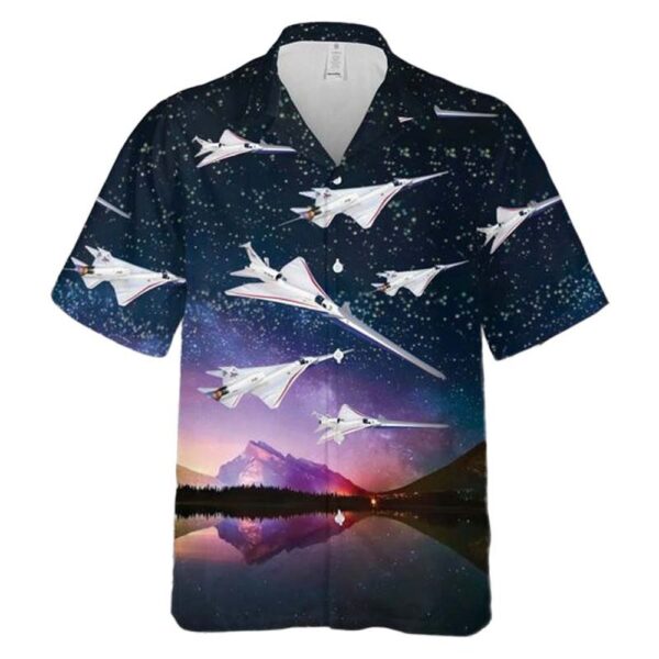 NASA X-59 Aircraft Button Up Hawaiian Shirt NASA X-59 Aircraft Button Up Hawaiian Shirt