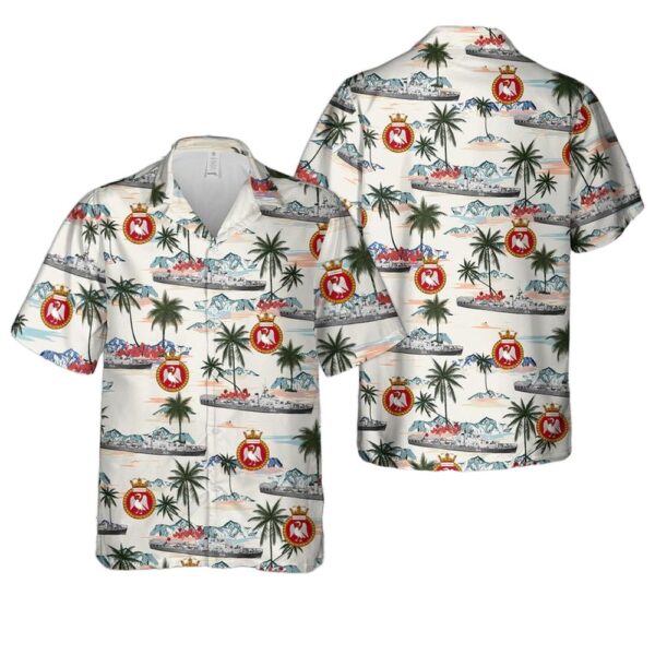 Royal Canadian Navy HMCS Buckingham FFE 314 Prestonian-class frigate Hawaiian Shirt For Men And Women Royal Canadian Navy HMCS Buckingham FFE 314 Prestonian-class frigate Hawaiian Shirt For Men And Women
