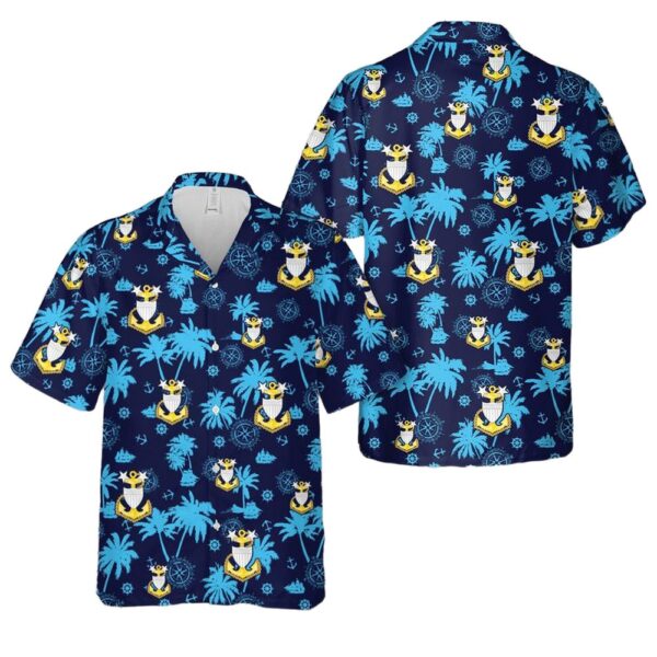 US Coast Guard Cap Device Master Chief E-9 Aloha Hawaiian Shirt