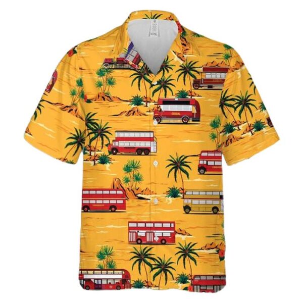 London Buses Button Up Hawaiian Shirt London Buses Button Up Hawaiian Shirt