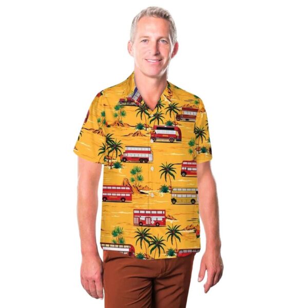 London Buses Button Up Hawaiian Shirt London Buses Button Up Hawaiian Shirt