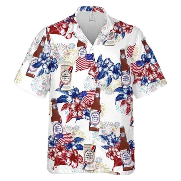 Red White & Blue Beer 4th Of July Hawaiian Shirt For Men And Women Red White & Blue Beer 4th Of July Hawaiian Shirt For Men And Women