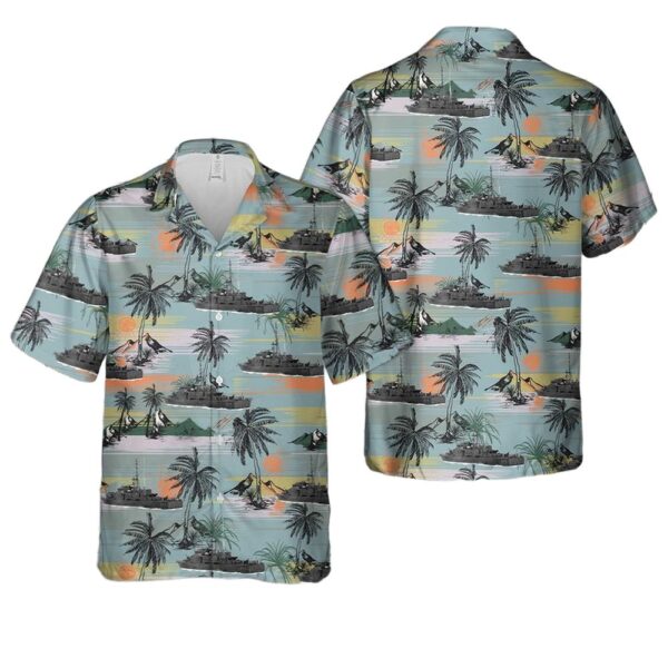 Royal Australian Navy HMAS Whyalla (FCPB 208) Fremantle-class patrol boat Button Up Hawaiian Shirt