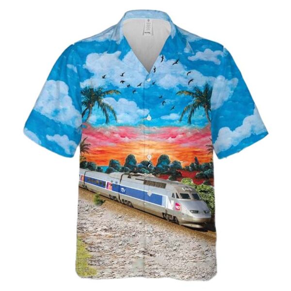 SNCF TGV Atlantique High Speed Train 4514 Aloha Hawaiian Shirt SNCF TGV Atlantique High Speed Train 4514 Aloha Hawaiian Shirt