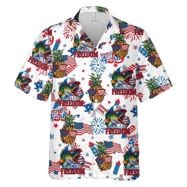 Tastes Like Freedom Bass Fishing 4th Of July Aloha Hawaiian Shirt Tastes Like Freedom Bass Fishing 4th Of July Aloha Hawaiian Shirt