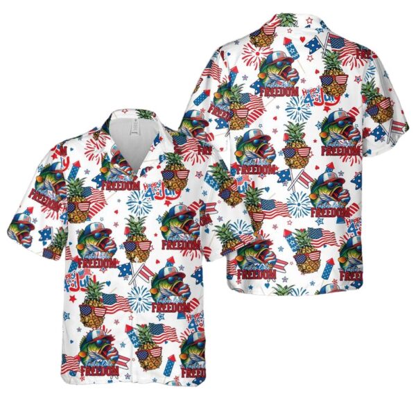 Tastes Like Freedom Bass Fishing 4th Of July Aloha Hawaiian Shirt Tastes Like Freedom Bass Fishing 4th Of July Aloha Hawaiian Shirt