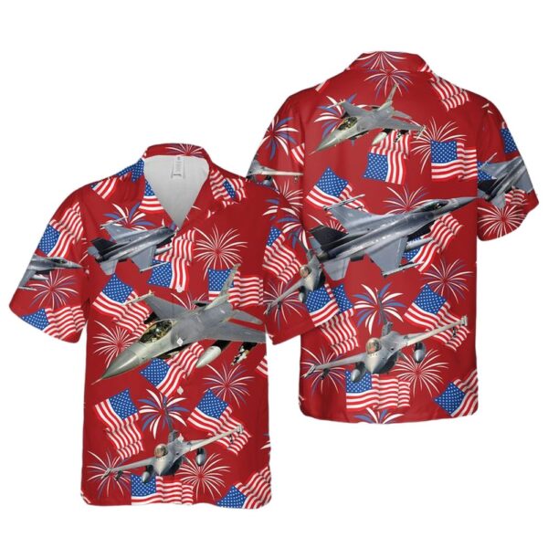 USAF F-16 Fighting Falcon 4th Of July Hawaiian Shirt For Men And Women USAF F-16 Fighting Falcon 4th Of July Hawaiian Shirt For Men And Women