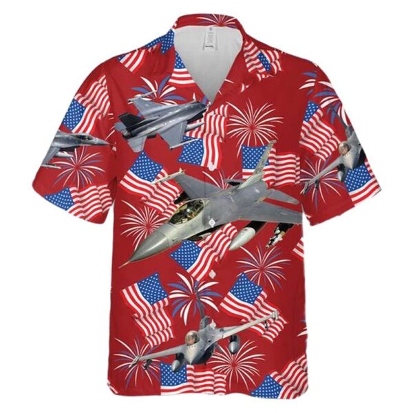 USAF F-16 Fighting Falcon 4th Of July Hawaiian Shirt For Men And Women USAF F-16 Fighting Falcon 4th Of July Hawaiian Shirt For Men And Women