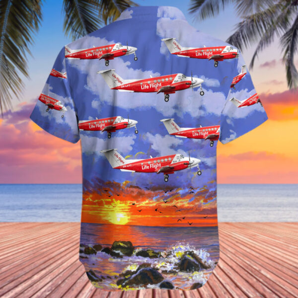 Beechcraft 200C King Air Life Flight Hawaiian Shirt Beechcraft 200C King Air Life Flight Hawaiian Shirt