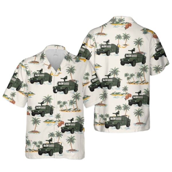 Humvee Military M1046 TOW Missile Button Up Hawaiian Shirt Humvee Military M1046 TOW Missile Button Up Hawaiian Shirt