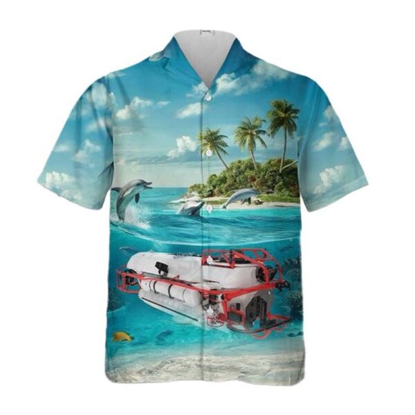 Rescue Submarine White Hawaiian Shirt Man Rescue Submarine White Hawaiian Shirt Man