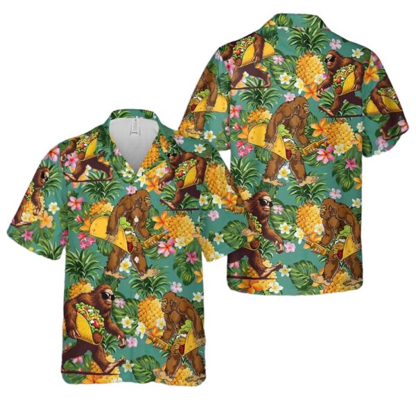 Tropical Bigfoot Taco Hawaiian Shirt Man Tropical Bigfoot Taco Hawaiian Shirt Man