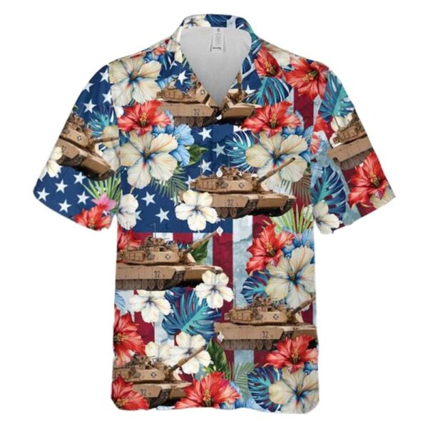 US Army M1 Abrams Tank 4th Of July Hawaiian Shirt Man US Army M1 Abrams Tank 4th Of July Hawaiian Shirt Man