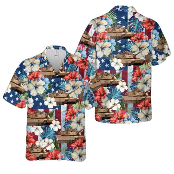 US Army M1 Abrams Tank 4th Of July Hawaiian Shirt Man US Army M1 Abrams Tank 4th Of July Hawaiian Shirt Man