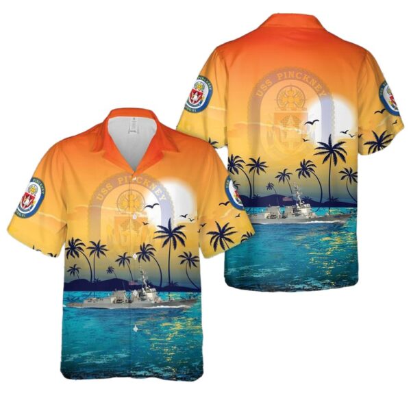 US Navy USS Pinckney DDG-91 Hawaiian Shirt Outfit US Navy USS Pinckney DDG-91 Hawaiian Shirt Outfit