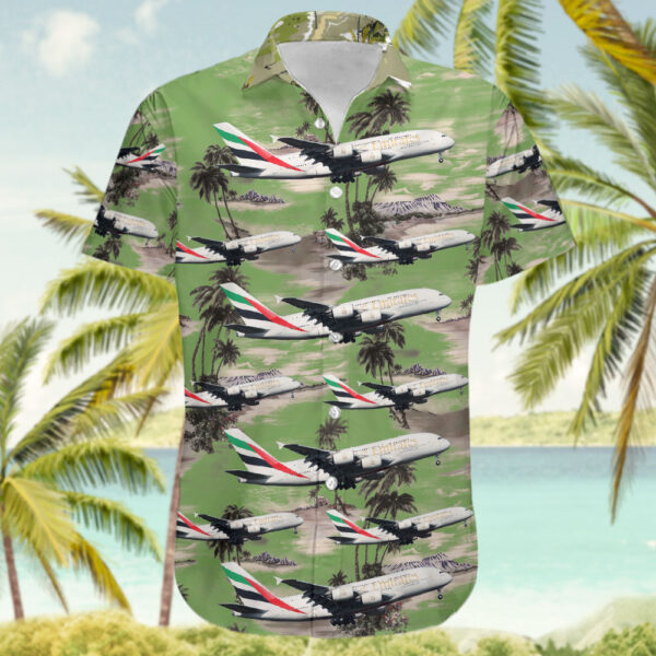 Airbus A380-842 Emirates Hawaiian Shirt Airbus A380-842 Emirates Hawaiian Shirt