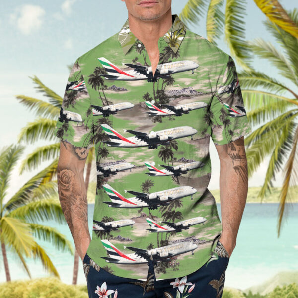Airbus A380-842 Emirates Hawaiian Shirt Airbus A380-842 Emirates Hawaiian Shirt