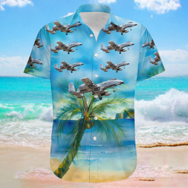 Fairchild A-10C Thunderbolt II United States US Air Force (USAF) Hawaiian Shirt Fairchild A-10C Thunderbolt II United States US Air Force (USAF) Hawaiian Shirt