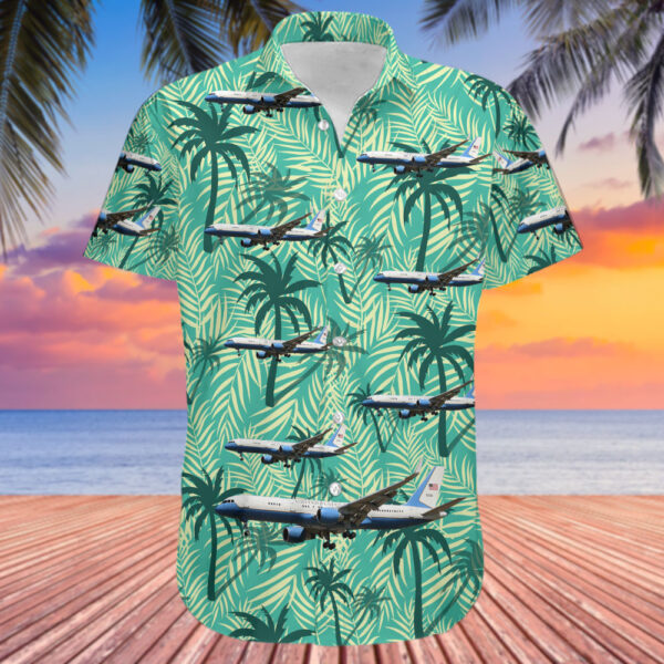 Boeing C-32A United States US Air Force (USAF) Hawaiian Shirt Boeing C-32A United States US Air Force (USAF) Hawaiian Shirt