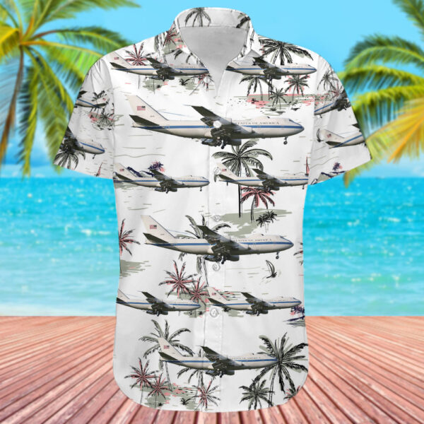 Boeing E-4B United States US Air Force (USAF) Hawaiian Shirt Boeing E-4B United States US Air Force (USAF) Hawaiian Shirt