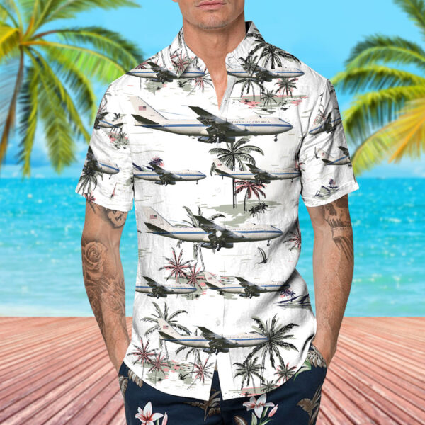 Boeing E-4B United States US Air Force (USAF) Hawaiian Shirt Boeing E-4B United States US Air Force (USAF) Hawaiian Shirt
