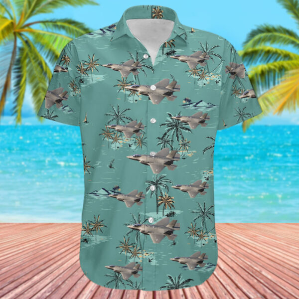 Lockheed Martin F-35A Lightning II United States US Air Force (USAF) Hawaiian Shirt Lockheed Martin F-35A Lightning II United States US Air Force (USAF) Hawaiian Shirt