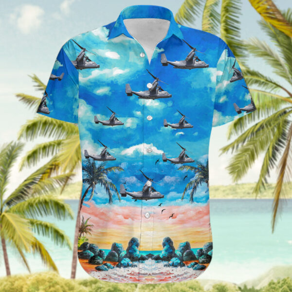 Bell Boeing CV-22B Osprey United States US Air Force (USAF) Hawaiian Shirt Bell Boeing CV-22B Osprey United States US Air Force (USAF) Hawaiian Shirt
